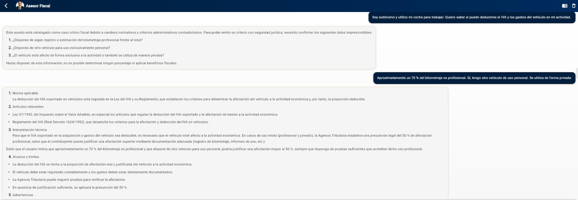 Caso crítico fiscal - Deducción IVA vehículo uso mixto
