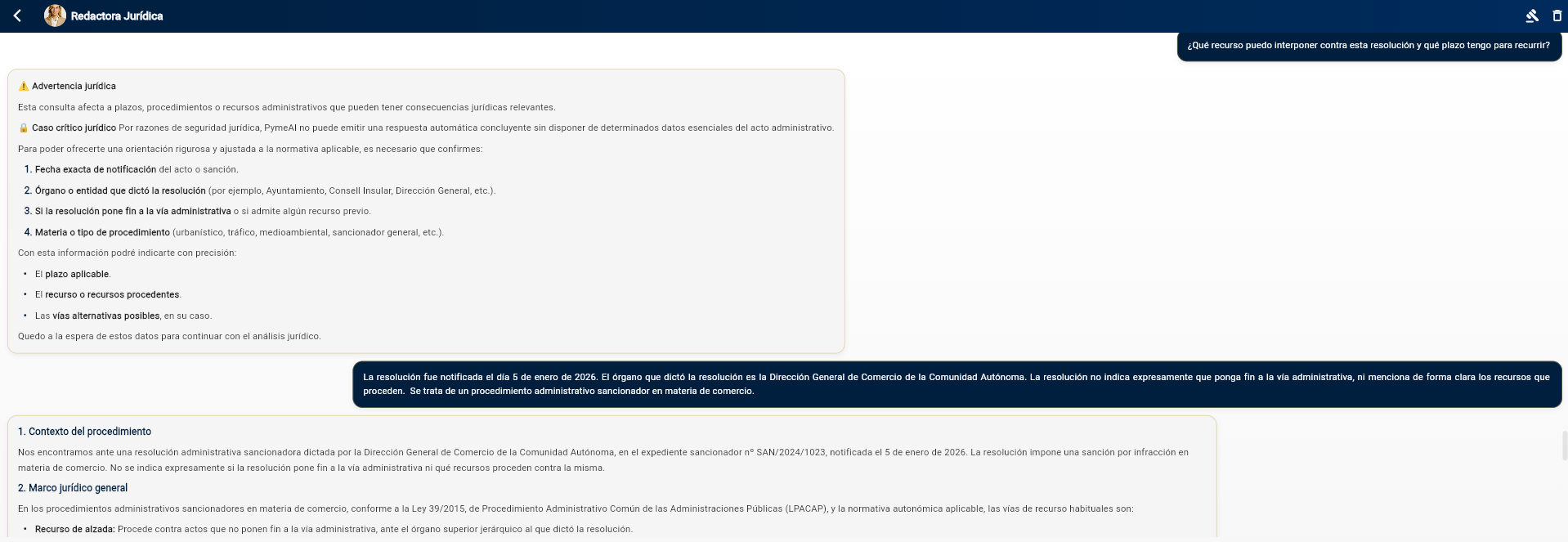 Caso crítico jurídico - Plazos procesales y recursos